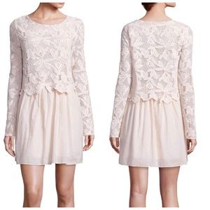 Chloe Cream Lace Overlay Dress